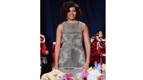 US First Lady Michelle Obama attends the annual White House Correspondent's Association Gala in April 2015.