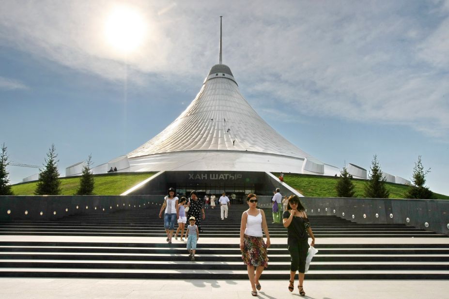 <strong>High-profile architects:</strong> Opened in 2010, the tent-like Khan Shatyr building is the brainchild of British architecture firm Foster and Partners. 