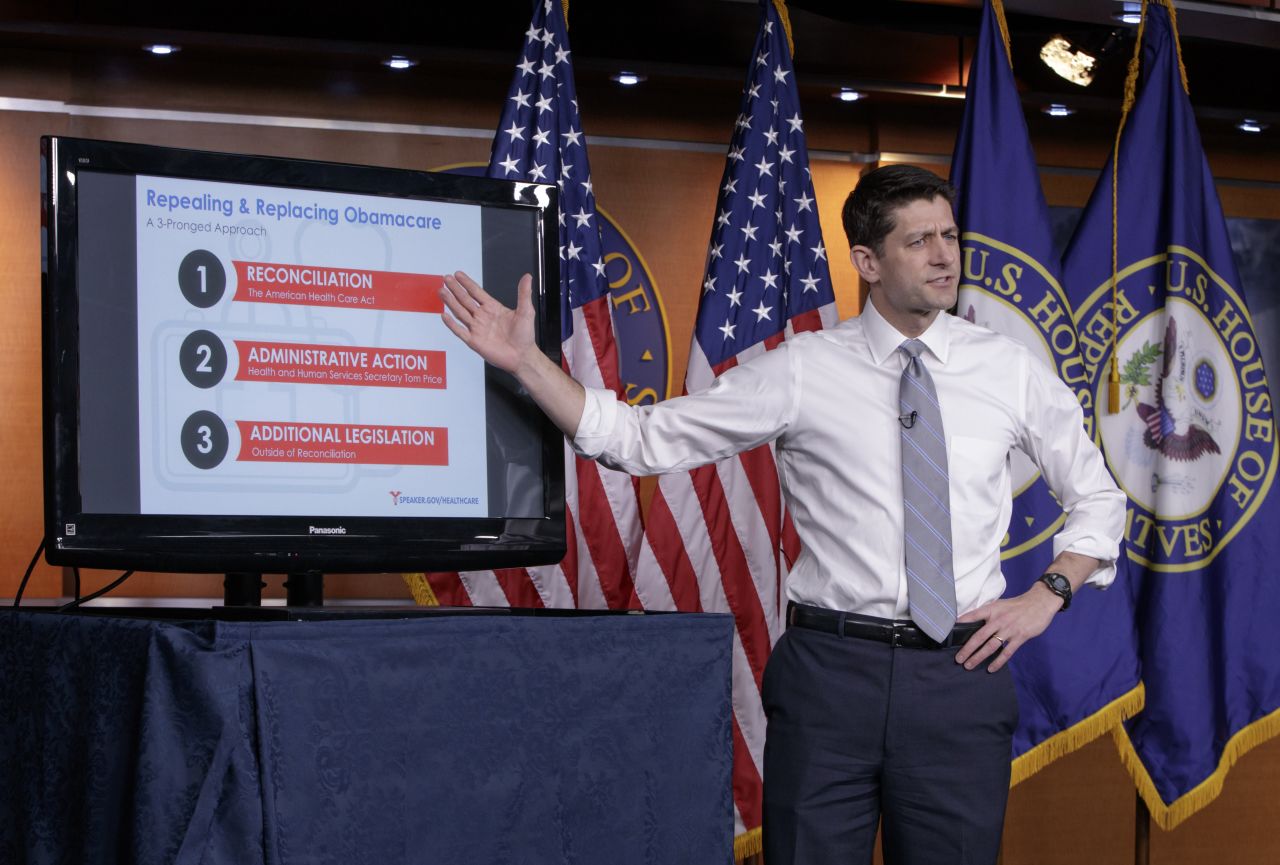 During a news conference on Thursday, March 9, House Speaker Paul Ryan uses charts and graphs to <a href="http://www.cnn.com/2017/03/09/politics/paul-ryans-ted-talk-obamacare-repeal/index.html" target="_blank">make his case</a> for a health care bill introduced by top House Republicans. White House and Republican congressional leaders <a href="http://www.cnn.com/2017/03/08/politics/house-health-care-markup/index.html" target="_blank">sought to fast-track the legislation</a> through Congress, but Democrats have promised at least 100 amendments. The bill has also <a href="http://www.cnn.com/2017/03/09/politics/obamacare-republicans-trumpcare-ryancare/" target="_blank">met fierce resistance from some conservatives</a> in the lower chamber.