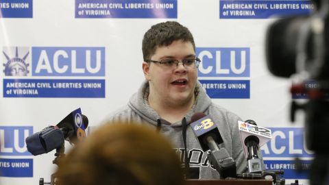 Transgender teen Gavin Grimm speaks during a news conference in Richmond, Virginia, on Monday, March 6. Grimm is barred from using the boys' bathroom at his high school in Virginia. The Supreme Court <a href="http://www.cnn.com/2017/03/06/politics/gavin-grimm-transgender-case-supreme-court/" target="_blank">sent his case back to a lower court </a>on Monday, handing him a temporary setback.