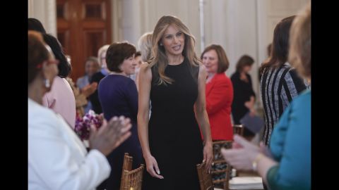Melania Trump, the first lady of the United States, hosts a White House luncheon for <a href="http://www.cnn.com/2017/03/08/world/gallery/international-womens-day-marches-2017/index.html" target="_blank">International Women's Day</a> on Wednesday, March 8.