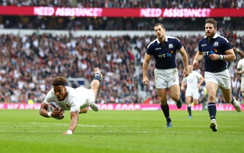 But there was no stopping England and Anthony Watson dived over the line for their third try.