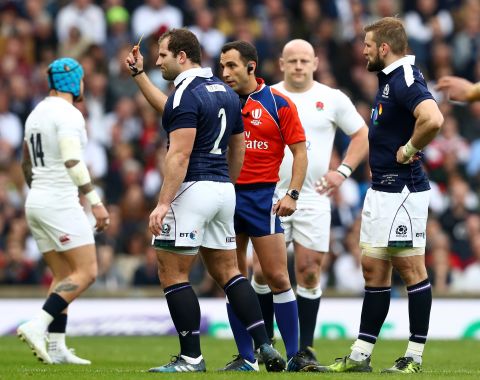 Joseph's first try came soon after Fraser Brown was shown a yellow card. With Scotland down to 14 men, Joseph powered his way through the visitors' defense.