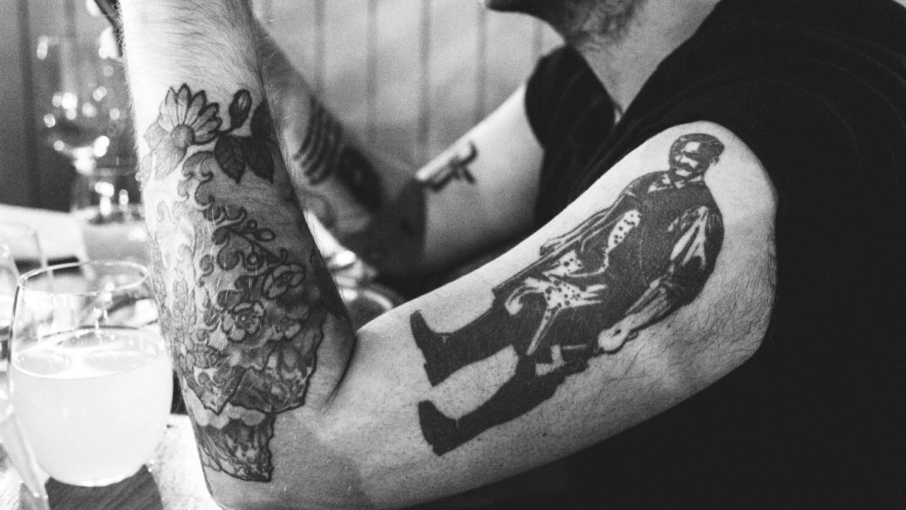 <strong>Dead Rabbit for life:</strong> Jack McGarry wears his commitment to Dead Rabbit on his sleeve, with his left and right arms both dedicated to the bar's iconography. 