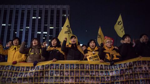 Relatives of victims of the 2014 Sewol ferry disaster were heavily involved in protests against South Korean President Park Geun-hye that resulted in her impeachment. 