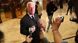 Roger Stone speaks to the media at Trump Tower on December 6, 2016 in New York City. Potential members of President-elect Donald Trump's cabinet have been meeting with him and his transition team over the last few weeks.