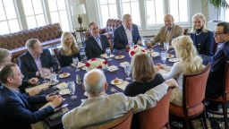 President Donald Trump has a working lunch with staff and cabinet members and significant others at his golf course, Trump National on March 11, 2017 in Potomac Falls, Virginia.   