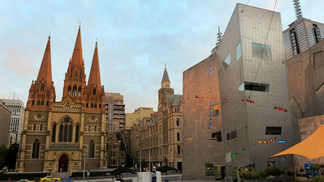 Federation Square. That's the block on the right.