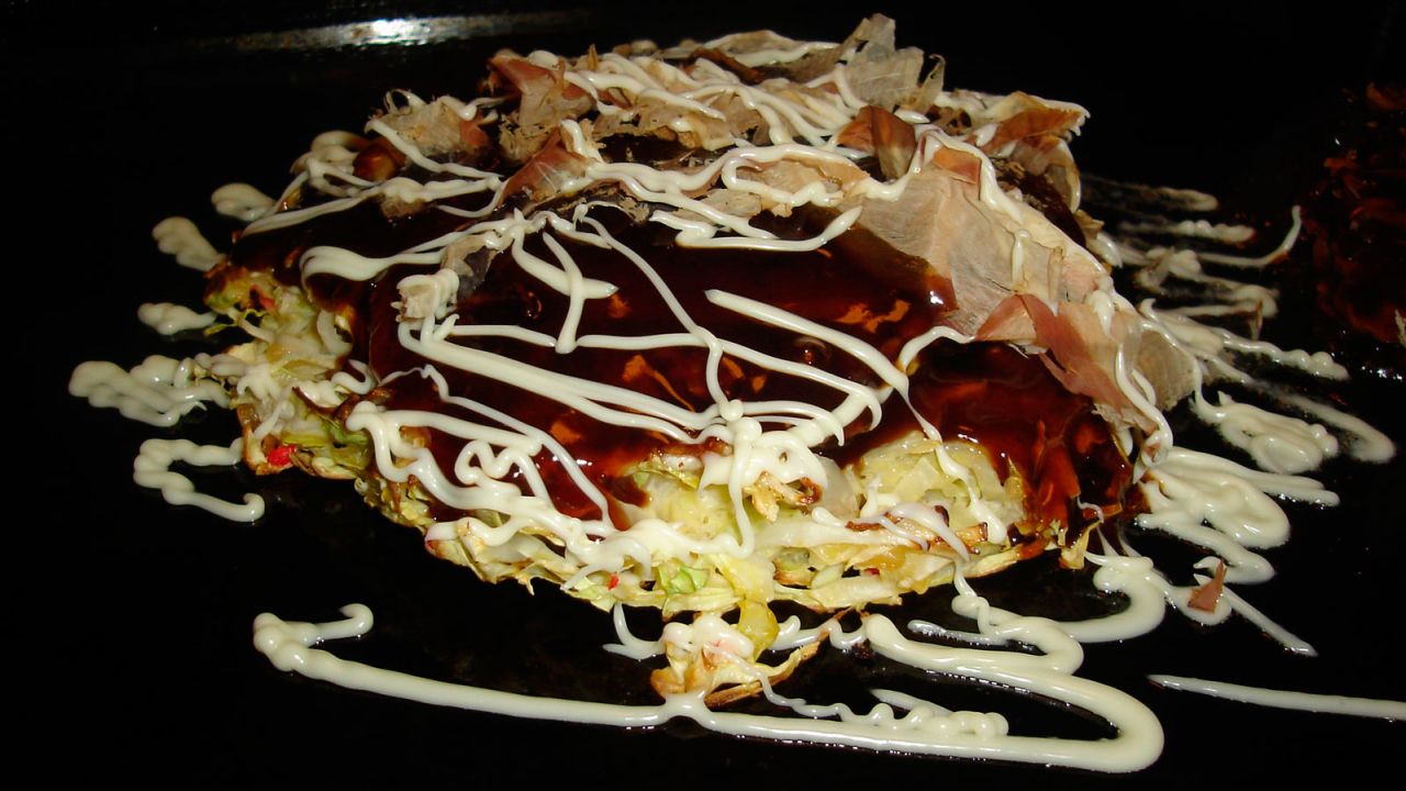Among Osaka's multiple culinary claims to fame is okonomiyaki -- a savory pancake. 
