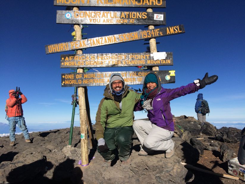 <strong>Uhuru Peak: </strong>One of the most memorable moments of the honeymoon was reaching Uhuru Peak -- the highest point of Mount Kilimanjaro at an altitude of 19,341 feet.