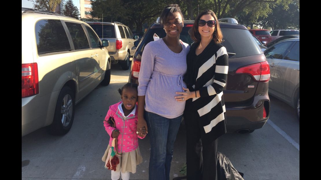 Maegan Sheiman with LaToya and her daughter while LaToya was pregnant with Beckham.