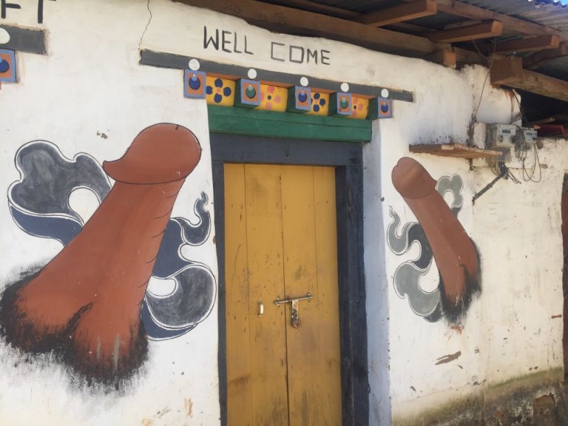 <strong>Unexpected attractions:</strong> Many houses in the Punakha Valley are decked in phallic murals. The temple of Chimi Lhakhang celebrates a 16th century Bhutanese saint, who turned the phallus icon from a taboo into a representation of fertility.