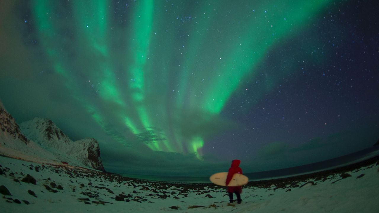 <strong>Unstad, Lofoten, Norway: </strong>If you're looking for more actions while watching the dancing lights, Lofoten is home to the northernmost surfing school and surfing championship.