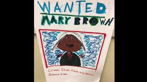 A "wanted" poster on display at South Mountain Elementary School.