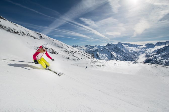 The Hintertux glacier at the head of the Ziller valley south-east of Innsbruck is open 365 days a year. It is one of the world's premier summer skiing spots with up to 18 kilometers of skiing above 3,000 meters.