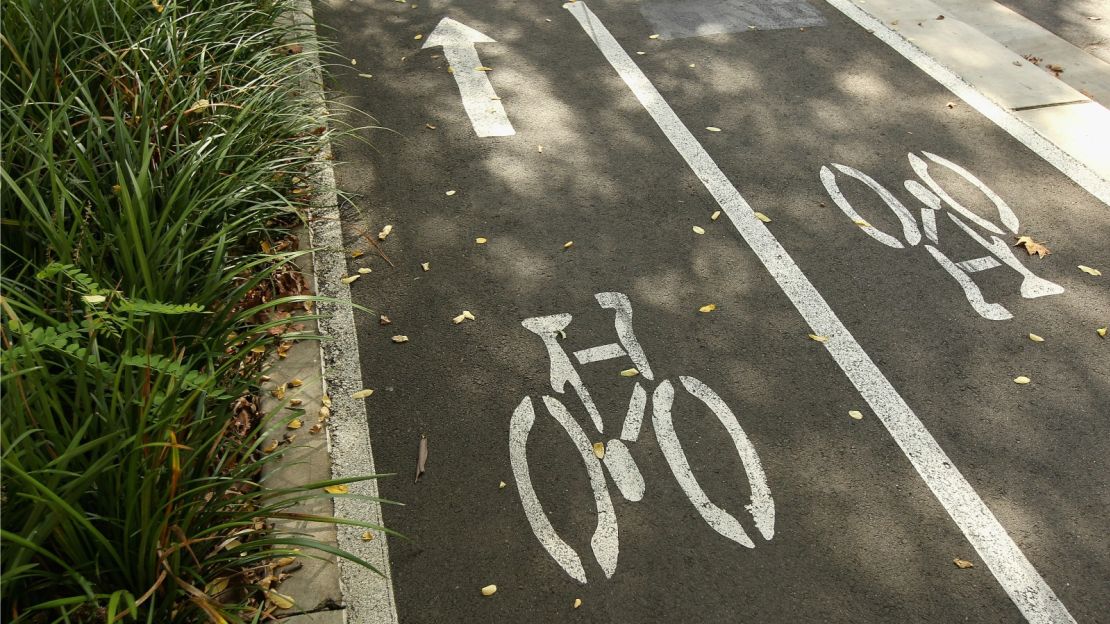 The former swamplands around Sydney Olympic Park are now a popular bike path.