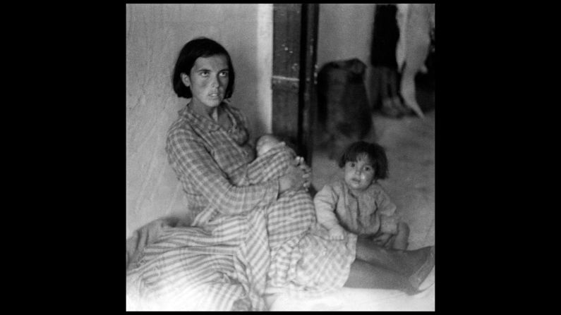 Refugees from Malaga, Spain, are seen in the city of Almeria in February 1937.