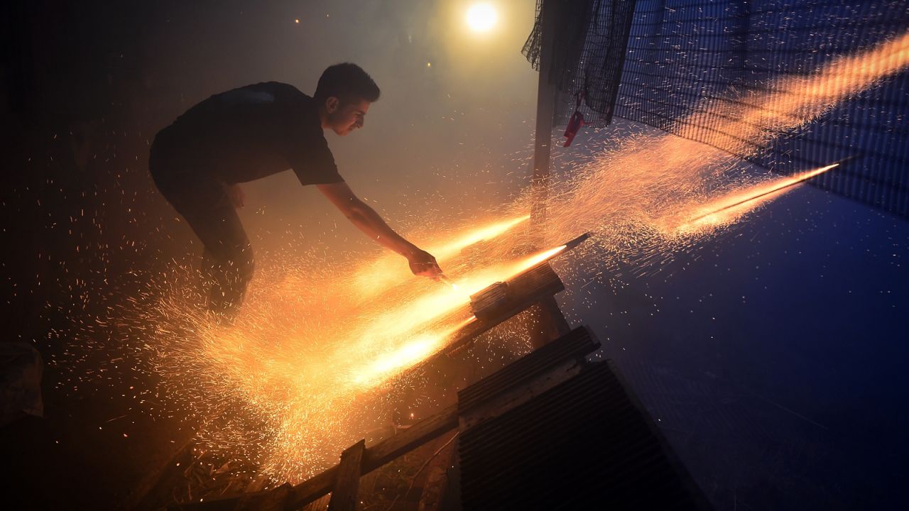 Fireworks mean war in Rouketopolemos in Greece.