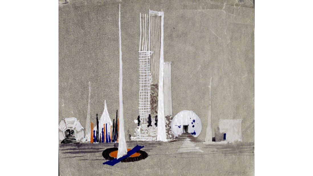 The design for Ivan Leonidov's United Nations Building from 1947-48.