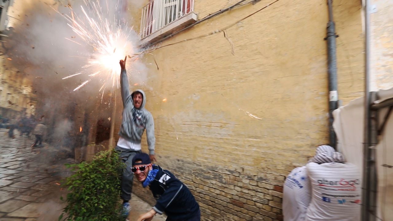 <strong>Festa del Soccorso, Italy --</strong> Not unlike Spain's annual "Running of the Bulls" festival, the Festa del Soccorso in Puglia, Italy, sees participants running through the streets. Instead of bulls, though, they're chased by exploding firecrackers hanging from a canopy of wires. 