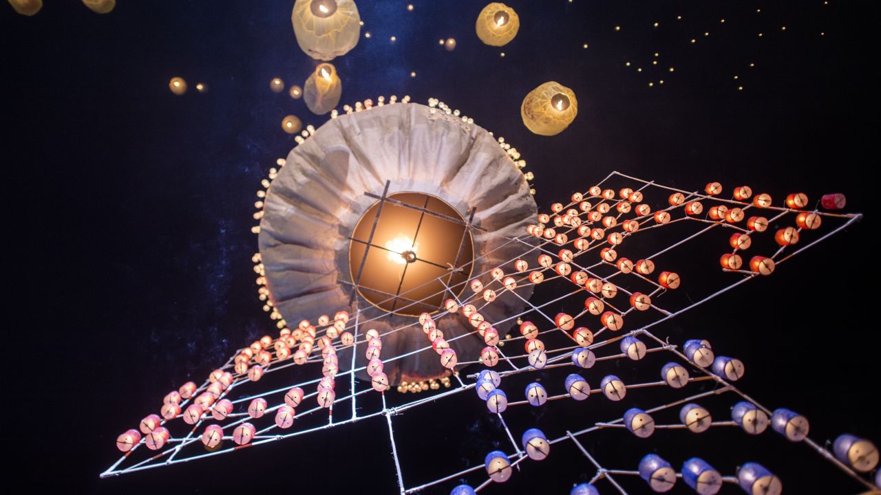 Myanmar balloon festival: Gentler pyrotechnics.