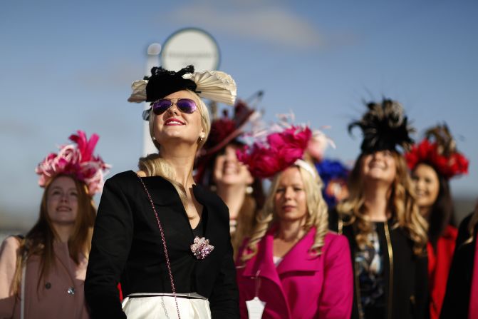 The second day of racing marks Ladies' Day, where women traditionally come dressed in elaborate hats. 