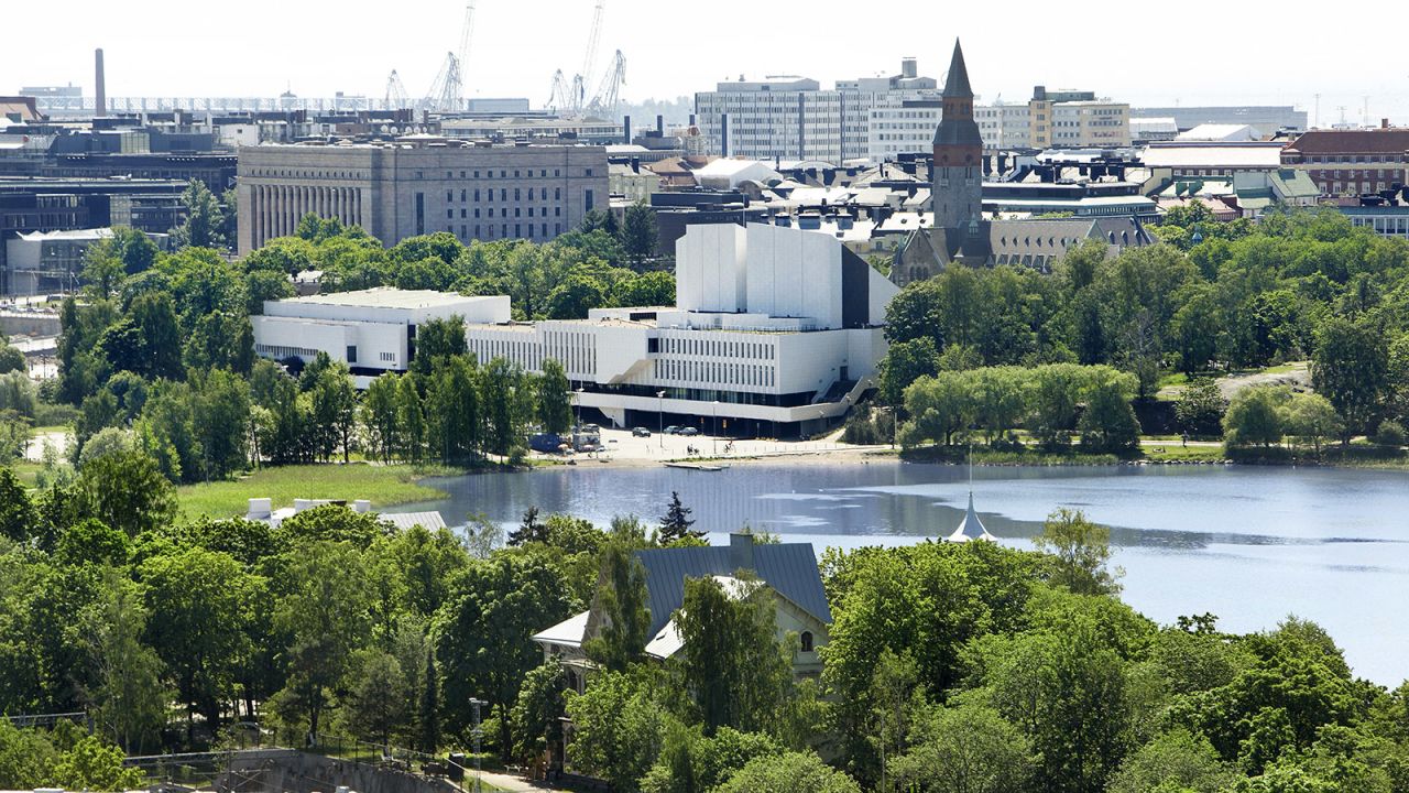 <strong>Absorb the architecture: </strong>Finlandia Hall (the white structure by the lake) is one of the best known works by Alvar Aalto, the nation's most celebrated architect and designer.