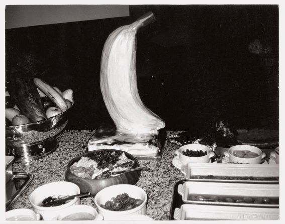 No stranger to using bananas in his artwork, Warhol captured this iced fruit item during a buffet meal. Curator Jeffrey Dietsch, who was on the trip, said: "The food was superb but Andy was not a foodie... he was more interested in the experience."