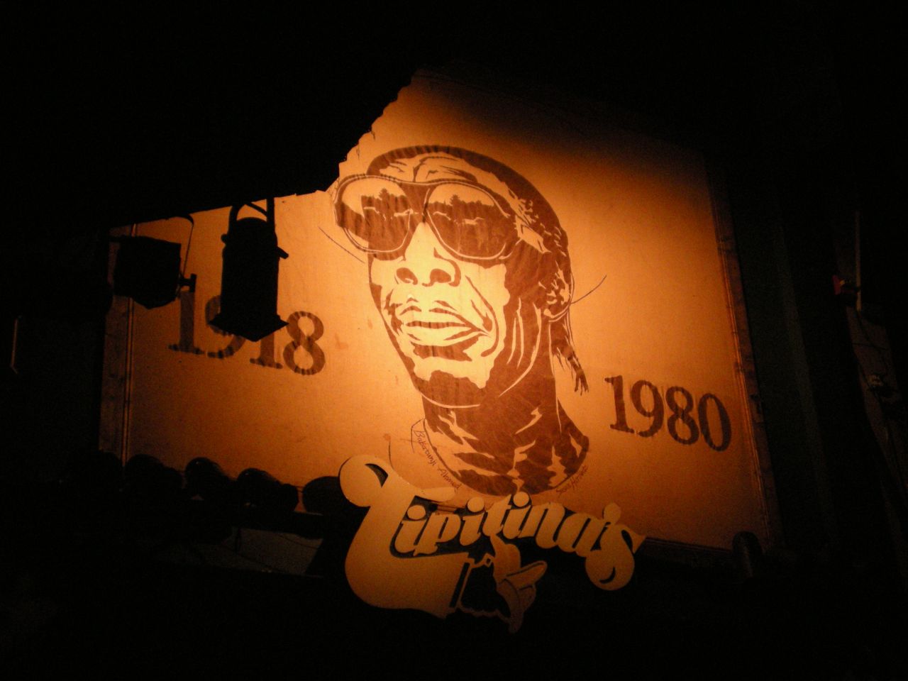 Tribute to Professor Longhair above Tipitina's stage.