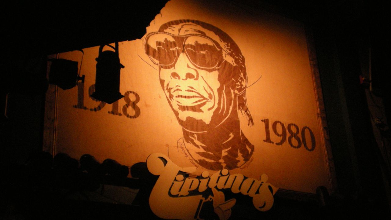 Tribute to Professor Longhair above Tipitina's stage.