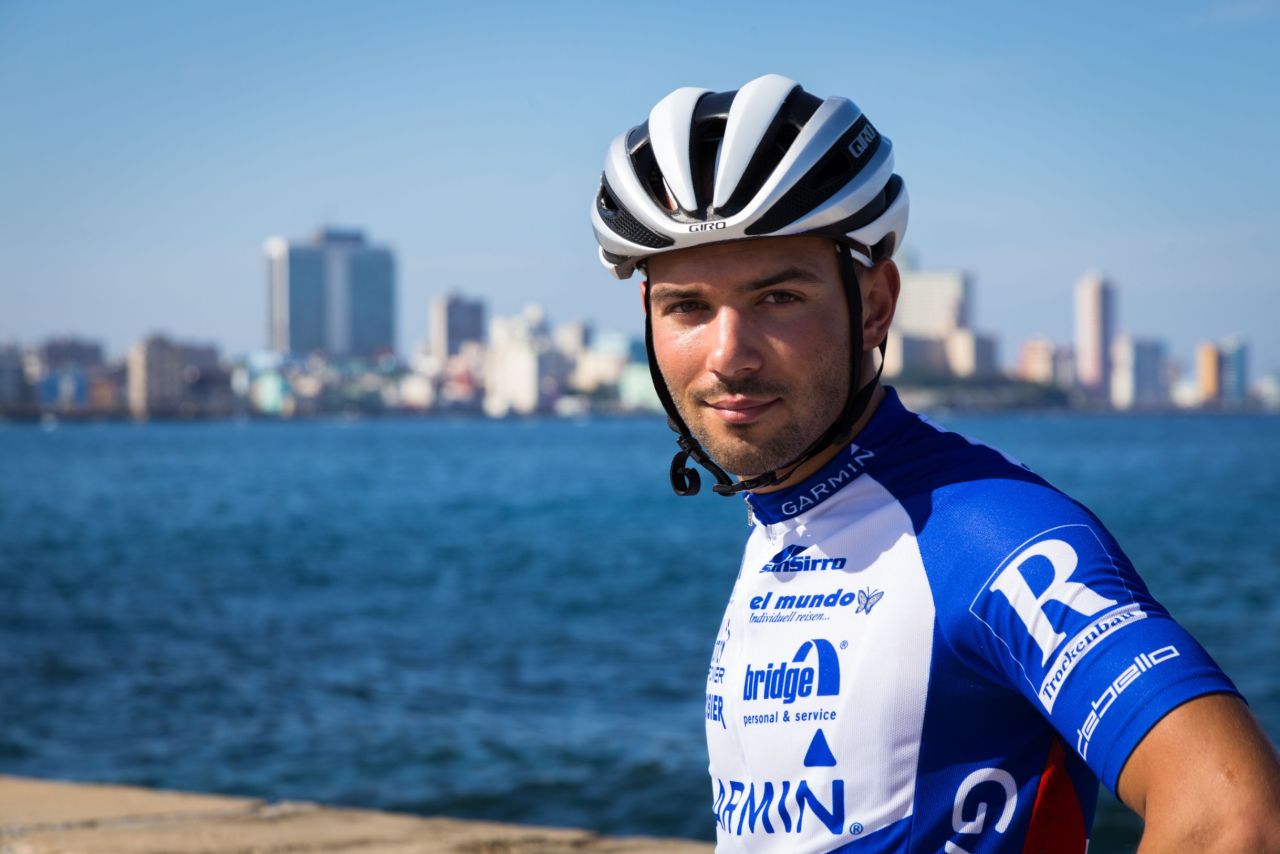 The 28-year-old Austrian, who is pictured on the waterfront of Havana, will attempt to be the first cyclist to ride across Cuba -- a distance of 1,450 kilometers -- non-stop.