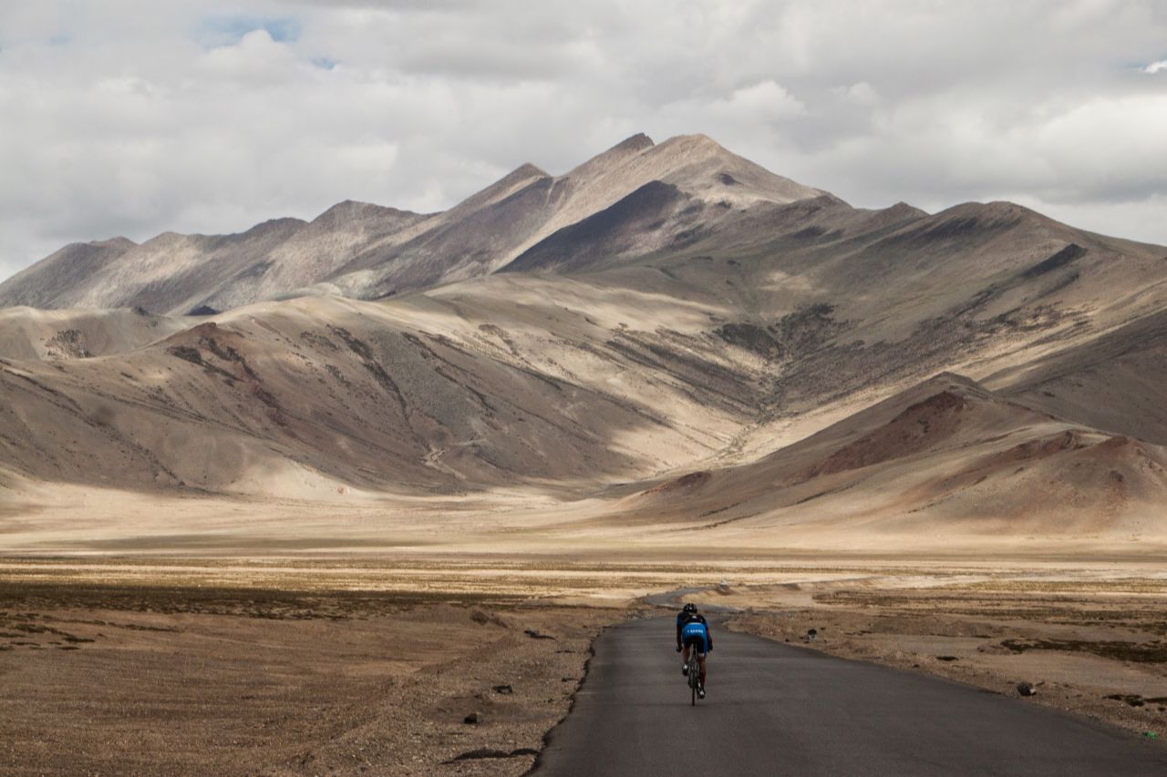 In 2014, Zurl clocked the fastest ever cycle of the Himalayas (pictured above), covering 530 kilometers in 38 hours and 40 minutes. 