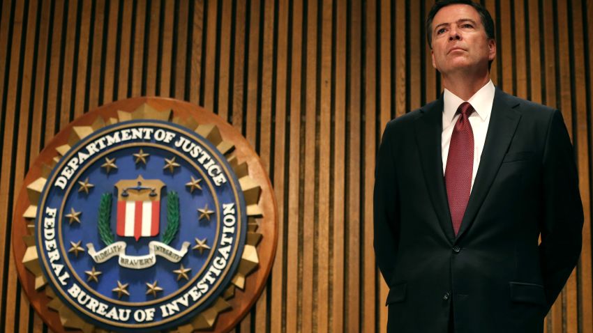 WASHINGTON, DC - JUNE 23: FBI Director James Comey participates in a news conference on child sex trafficking, at FBI headquarters, June 23, 2014 in Washington, DC. Director Comey said that 168 juveniles have been recovered in a nationwide operation targeting commercial child sex trafficking. (Photo by Mark Wilson/Getty Images)
