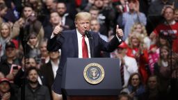 President Donald Trump speaks at a rally Wednesday, March 15, 2017, in Nashville, Tenn. (AP Photo/Mark Humphrey)