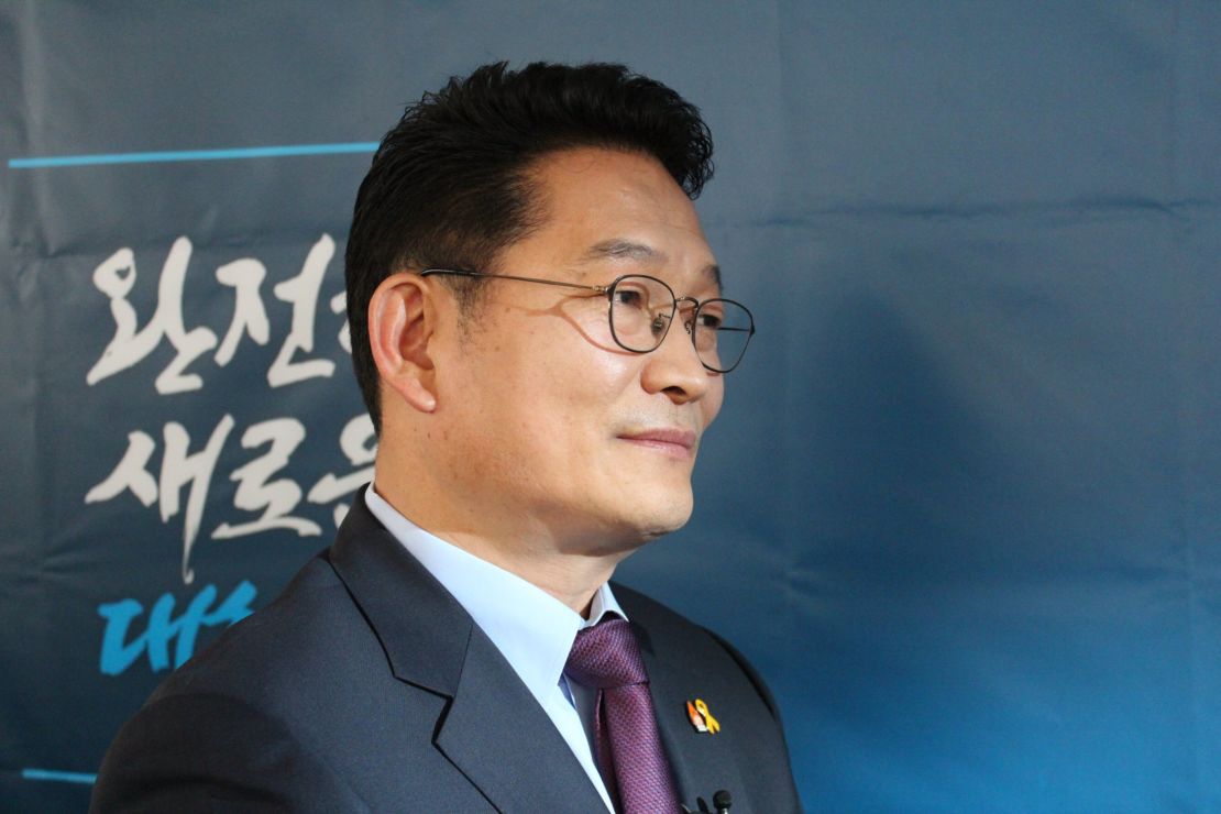 Democratic United Party lawmaker Song Young-gil in his office in Seoul, South Korea on March 13, 2017.
