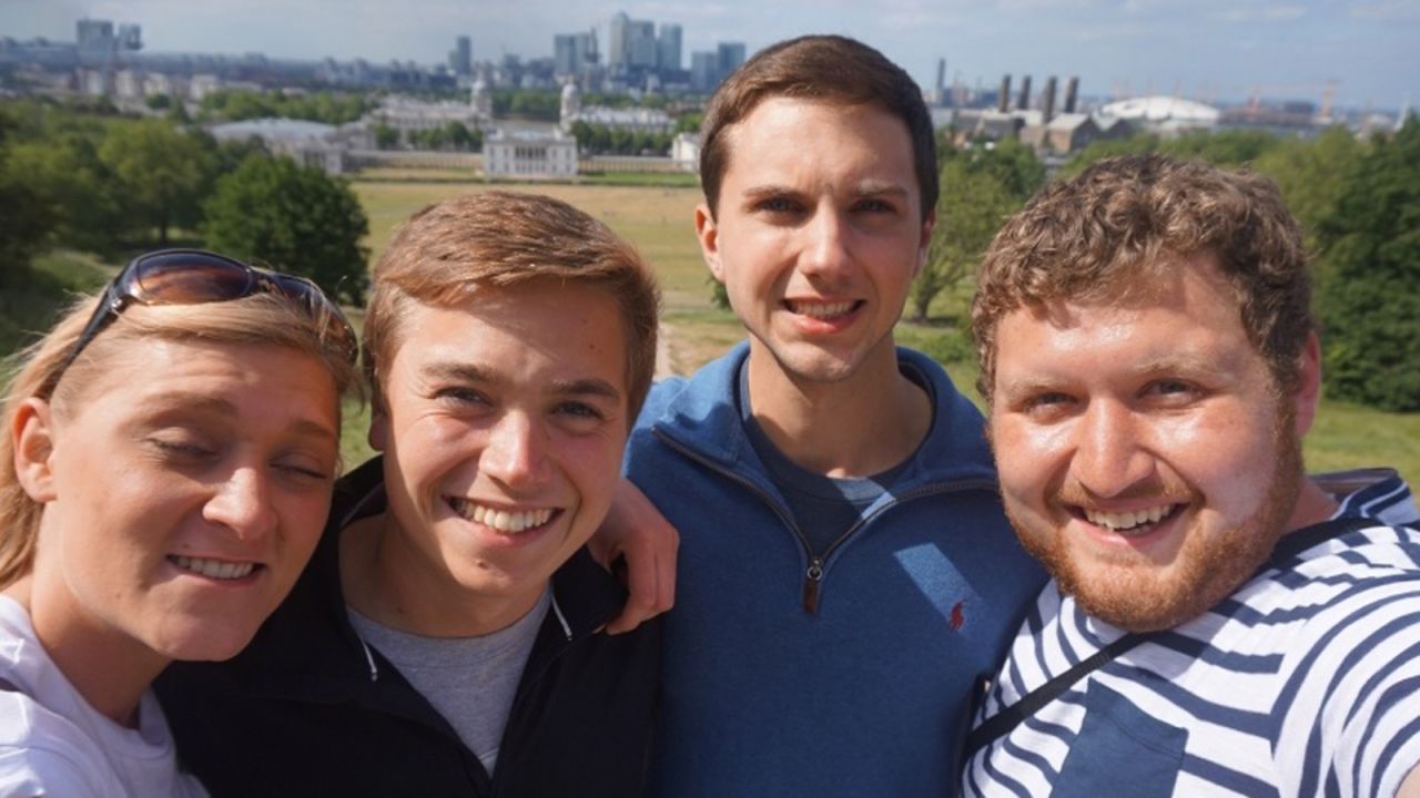 <strong>Greenwich selfie: </strong>By the looks of the London skyline behind, this photo shows a day out at the Royal Observatory at Greenwich. 