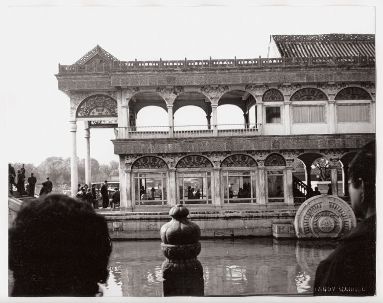 Warhol was famous in the western world during the time of his China visit, but was rarely recognized as a celebrity during the trip, allowing him to take photos such as this temple shot largely undisturbed.