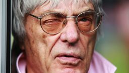 SHANGHAI, CHINA - APRIL 12:  F1 supremo Bernie Ecclestone answers questions in the paddock from the media regarding the forthcoming Bahrain Grand Prix during previews to the Chinese Formula One Grand Prix at the Shanghai International Circuit on April 12, 2012 in Shanghai, China.  (Photo by Mark Thompson/Getty Images)