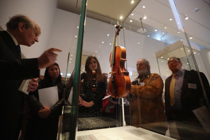 The "Lady Blunt" violin, which was part of a 2013 museum exhibition of Stradivari instruments, sold for £9.8 million (then $15.9 million) at a Tarisio online auction in 2011. It's currently the most expensive musical instrument sold at auction, according to the <a href="index.php?page=&url=http%3A%2F%2Fwww.guinnessworldrecords.com%2Fworld-records%2Fmost-expensive-musical-instrument-sold-at-auction" target="_blank" target="_blank">Guinness Book of World Records</a>. 