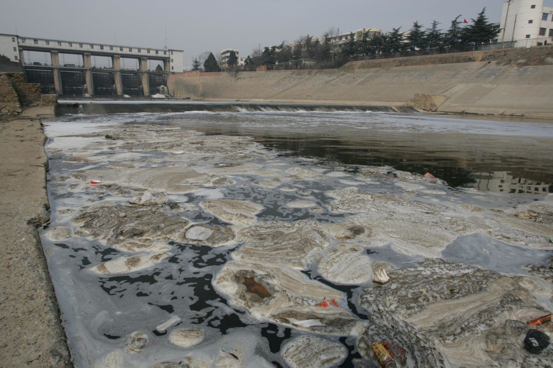 Shaying River in Henan Province, a branch of the seriously polluted Huaihe River.