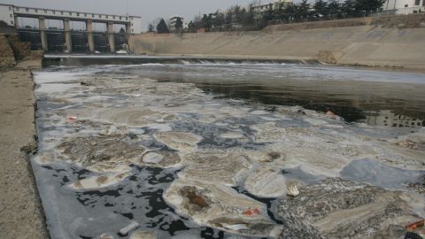 Shaying River in Henan Province, a branch of the seriously polluted Huaihe River.