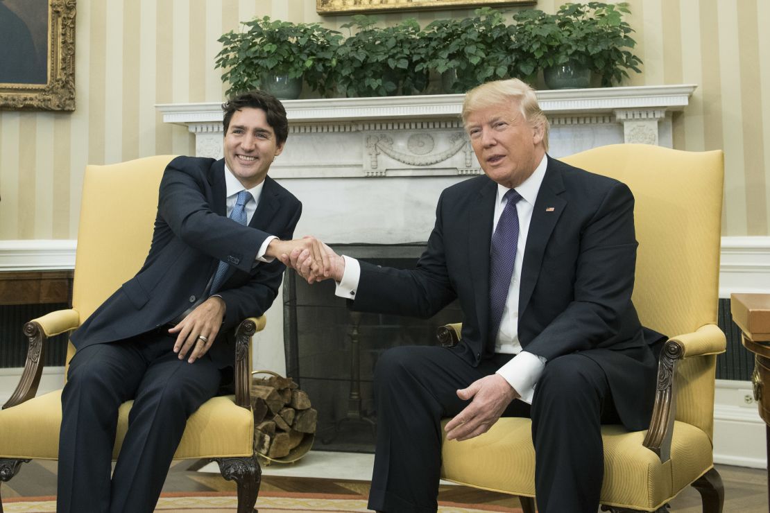 trump trudeau shake hands