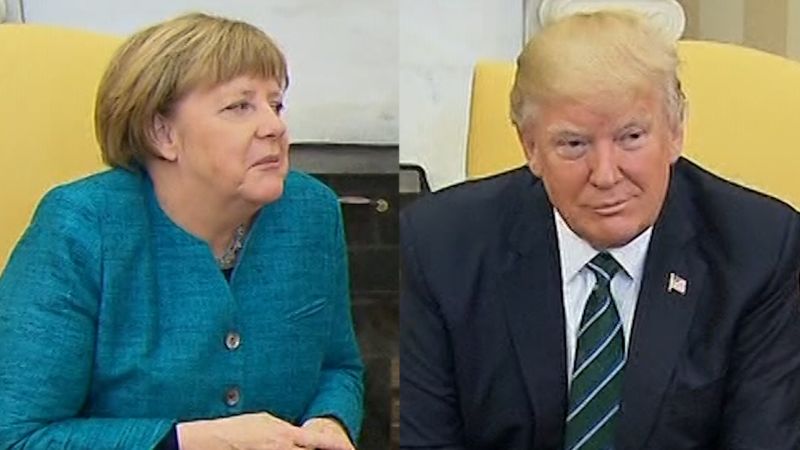 Trump S Awkward Visit With Merkel Cnn Politics
