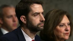 WASHINGTON, DC - FEBRUARY 09:  U.S. Sen. Tom Cotton (R-AR) (2nd R) and Sen. Deb Fischer (R-NE) (R) listen during a hearing before Senate Armed Services Committee February 9, 2017 on Capitol Hill in Washington, DC. The committee held a hearing on "Situation in Afghanistan."  (Photo by Alex Wong/Getty Images)