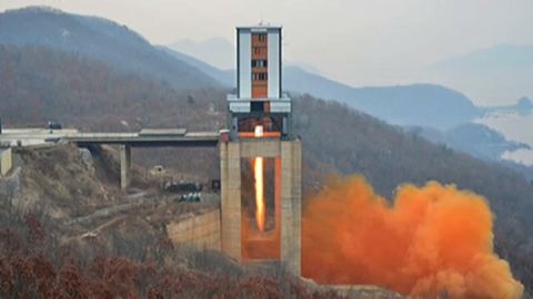 North Korea says it successfully tested a high-thrust rocket engine.