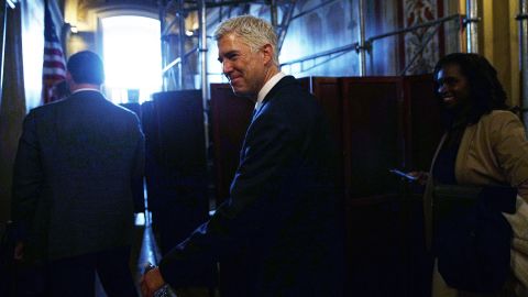 Gorsuch arrives for his Capitol Hill meeting with Hatch. A week later, Gorsuch took exception to Trump calling a federal judge in Seattle a "so-called judge" after that judge blocked the President's travel ban. Gorsuch described the President's tweets about the judiciary as "demoralizing" and "disheartening." 
