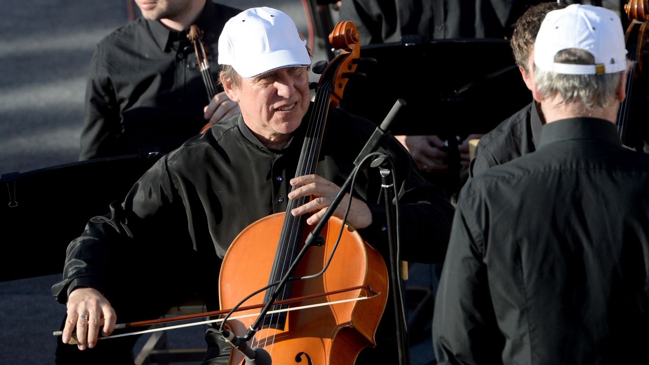 Sergei Roldugin takes part in a concert in the amphitheatre of the ancient city of Palmyra in 2016.