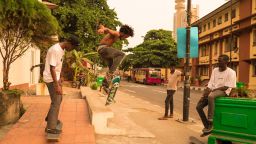 Lagos might seem like an unlikely place for skateboarding to take off. The megacity which boasts of an estimated population between 17 and 21 million, has no skate parks, few pavements and heavily congested roads. But WAFFLESNCREAM, a group of avid young skaters are taking to the streets to change this perception.
