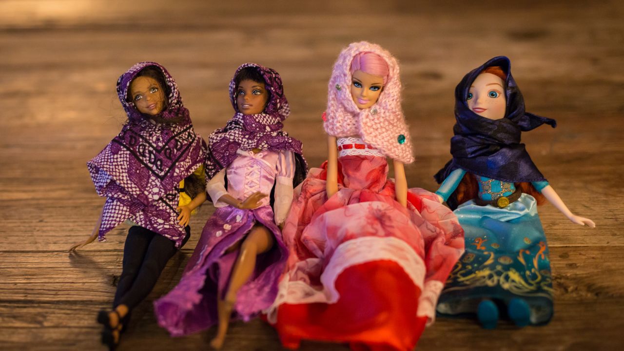 Dolls in the handmade tiny hijabs aimed at raising "a kinder generation"