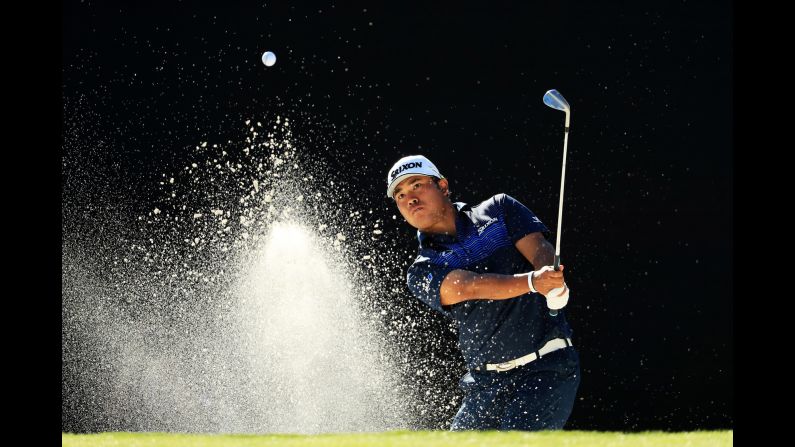 Hideki Matsuyama plays a shot from the sand Friday, March 17, during the Arnold Palmer Invitational in Orlando.